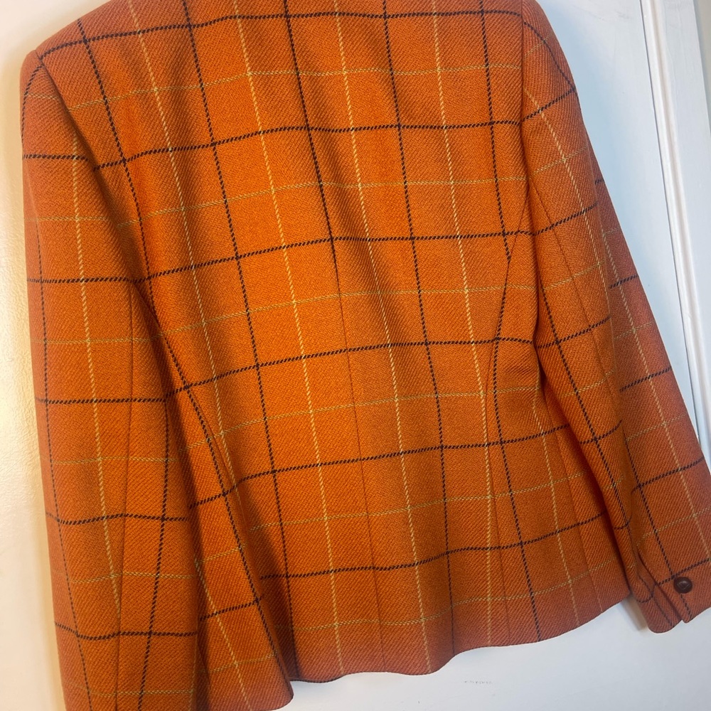 Burberry Orange Checkered Blazer - Picture 9 of 16